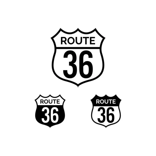 Route Symbool Vector Zwarte Kleur — Stockvector