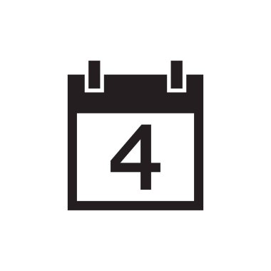 Basit kalender simgesi siyah rengi