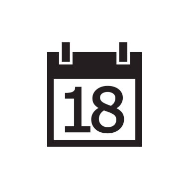Basit kalender simgesi siyah rengi
