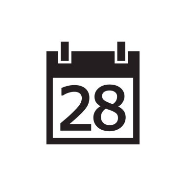 Basit kalender simgesi siyah rengi