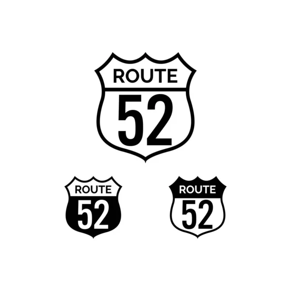 Route Symbool Vector Zwarte Kleur — Stockvector