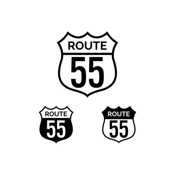 Route Symbool Vector Zwarte Kleur — Stockvector