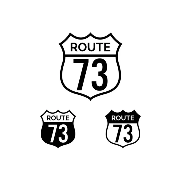 Route Symbool Vector Zwarte Kleur — Stockvector