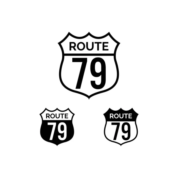 Route Symbool Vector Zwarte Kleur — Stockvector