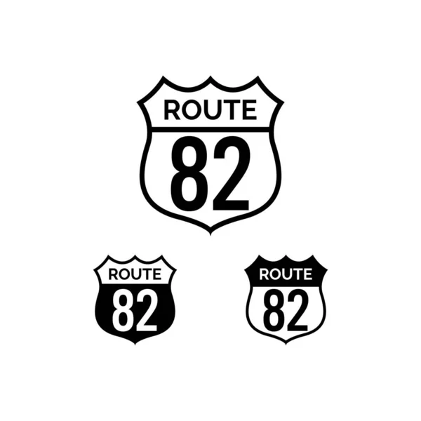 Route Symbool Vector Zwarte Kleur — Stockvector