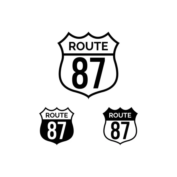 Route Symbol Vector Black Color — Stock vektor