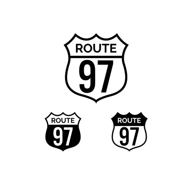 Route Symbool Vector Zwarte Kleur — Stockvector