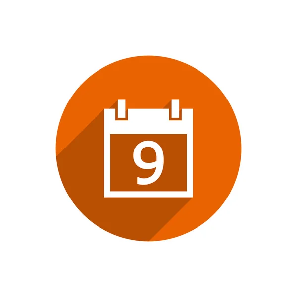 Einfacher Kalender Symbolkreis Orange — Stockvektor