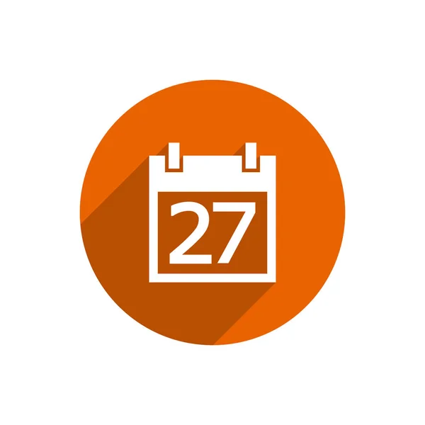 Simple Kalender Icon Circle Orange — Stock Vector