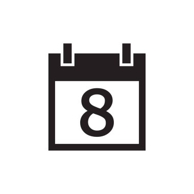 Basit kalender simgesi siyah rengi