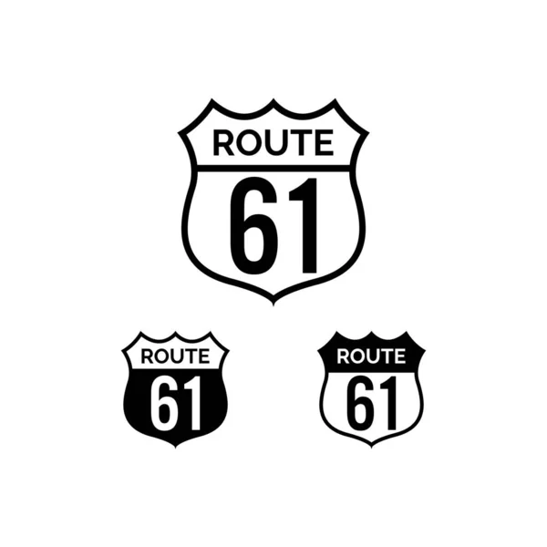 Route Symbool Vector Zwarte Kleur — Stockvector