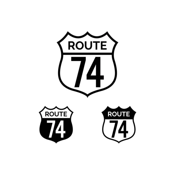 Route Symbool Vector Zwarte Kleur — Stockvector