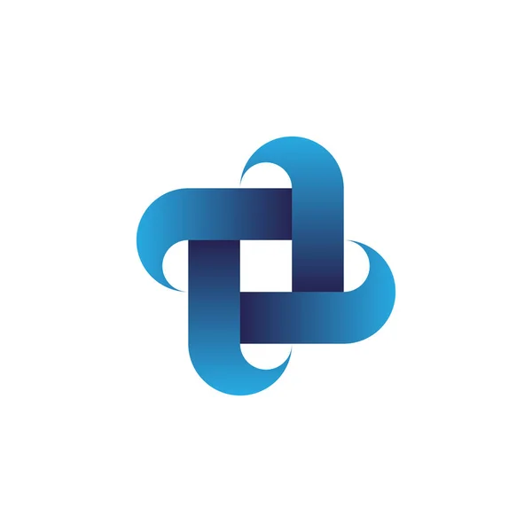 Logotipo Cuatro Formas Vetor Color Azul — Vector de stock