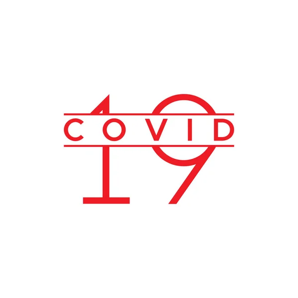 Covid Design Lettering Logo Vector — Vetor de Stock