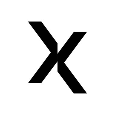 İlk harf x vektör logosunu kesti