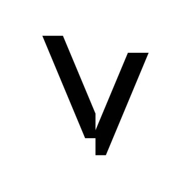 ilk harf v v vektör logosunu kes