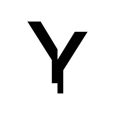 İlk harf y vektör logosunu kes