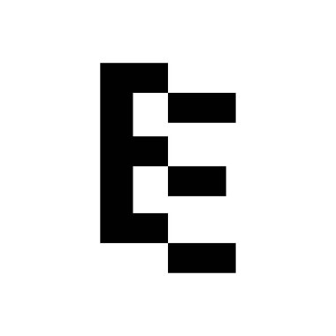 İlk harf e vektör logosunu kes