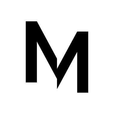 İlk harf m vektör logosunu kes