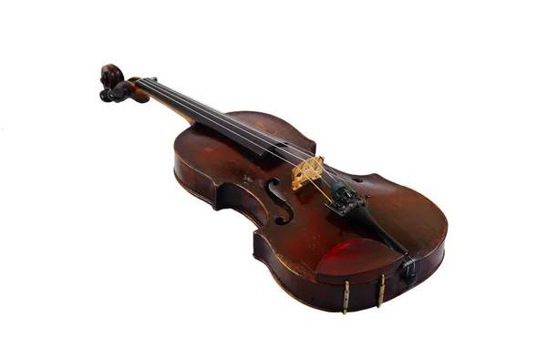 En violin bilden på den vita bakgrunden — Stockfoto