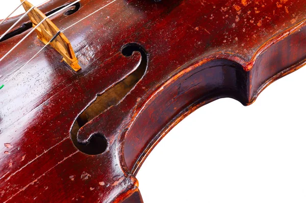 白い背景にヴァイオリンのイメージがクローズ アップ — ストック写真