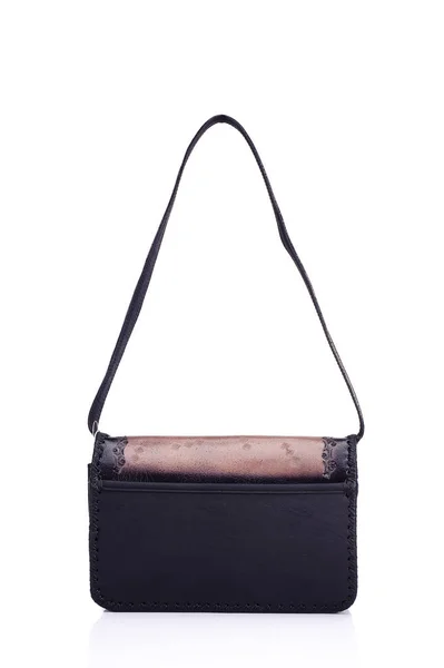 Bolsa de couro feminino em um fundo branco — Fotografia de Stock
