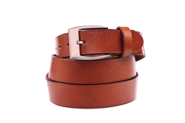Leather belt.Isolated on white