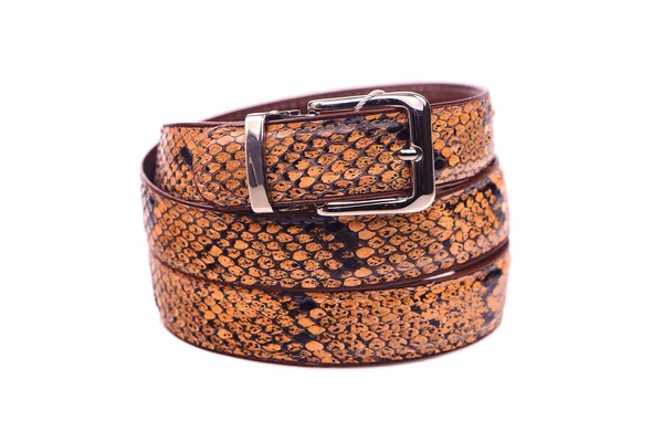 Leather belt.Isolated on white — Stock Photo, Image