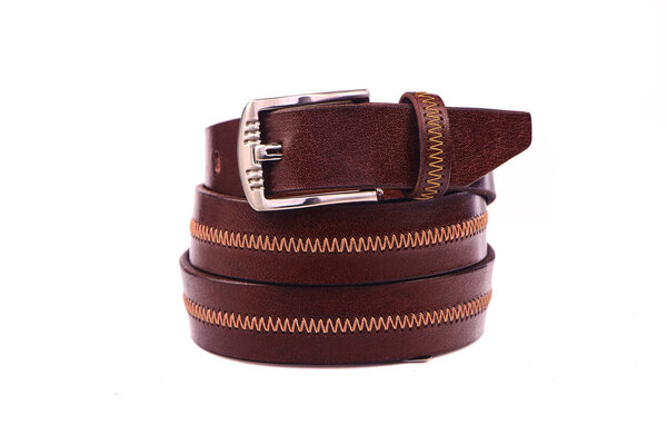 Leather belt.Isolated on white