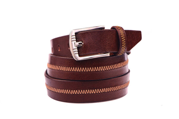 Leather belt.Isolated on white