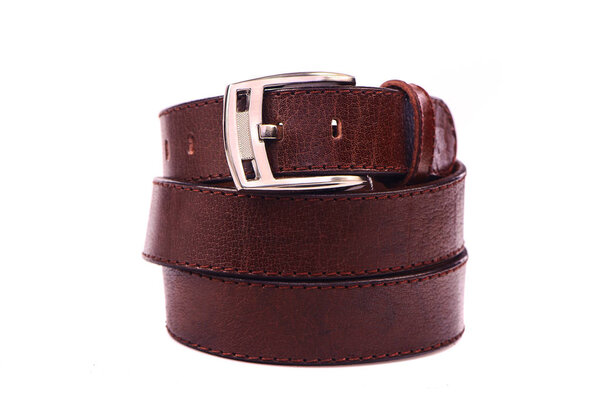 Leather belt.Isolated on white