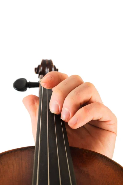 Βιολί στο χέρι, απομονωμένες — Φωτογραφία Αρχείου