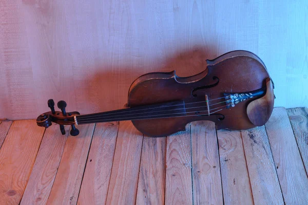 En violin bilden på den vita bakgrunden — Stockfoto