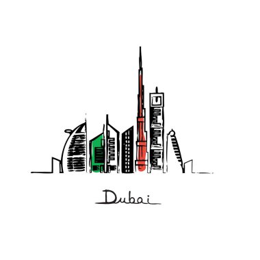 Dubai şehir Simgesel renkleri bayrak