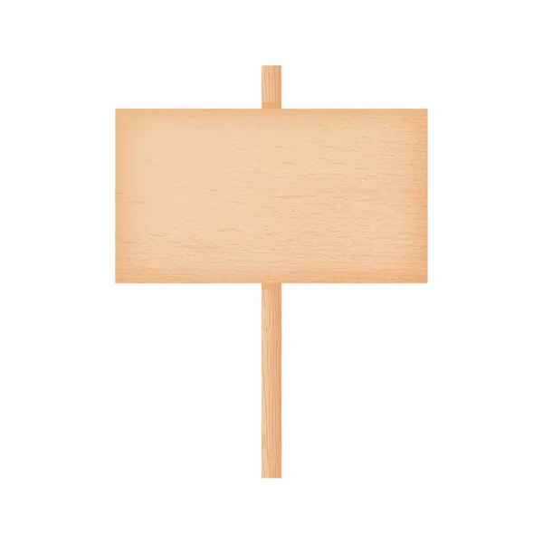 Panneau en bois de hêtre sur un poteau — Image vectorielle