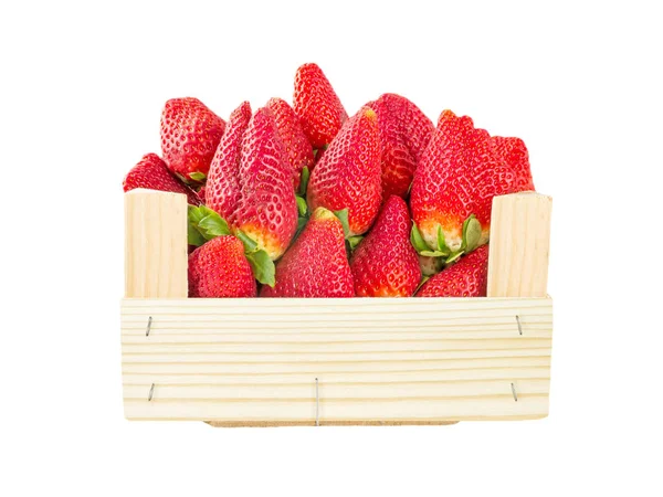 Strawberries in the wooden box — Stock Photo, Image