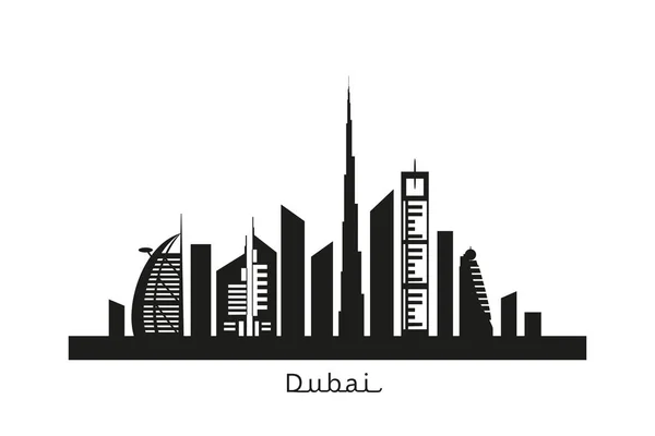 Dubai cityscape siyah siluet 