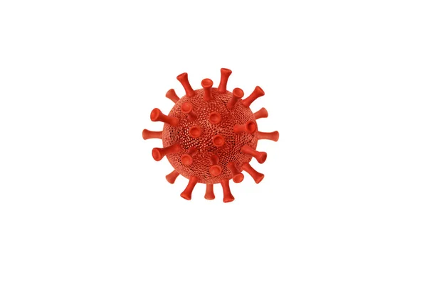 Modelo Vermelho Pilha Coronavírus Isolado Whit — Fotografia de Stock