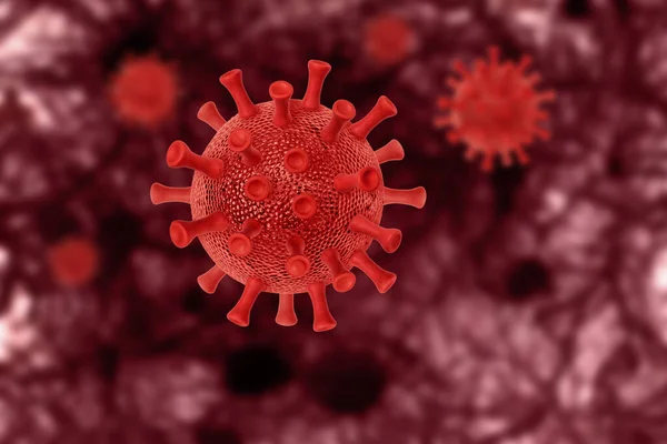 Coronavirus Hücreleri Tıbbi Geçmişi Bulanıklaştırıyor — Stok fotoğraf