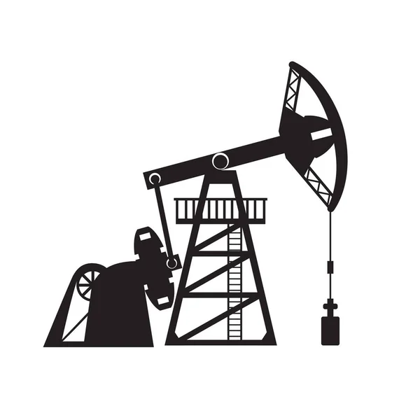 Illustrazione Vettoriale Della Silhouette Della Pompa Petrolio Pozzo Petrolifero — Vettoriale Stock