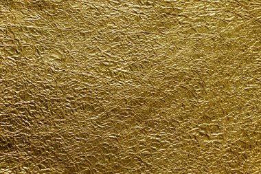 Altın folyo. Sarı metal buruşuk doku