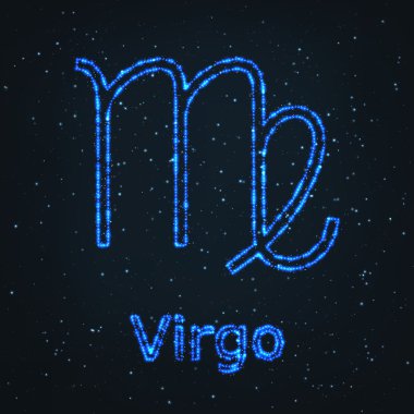 Astroloji mavi sembol parlıyor. Burç Başak.