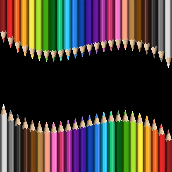 Plantilla de arco iris Lápices coloridos — Vector de stock
