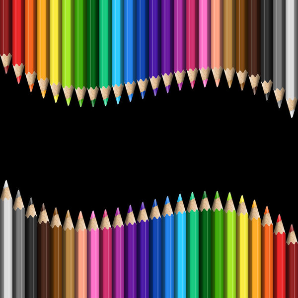 Rainbow Template Colorful Pencils