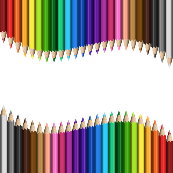 Rainbow Template Colorful Pencils