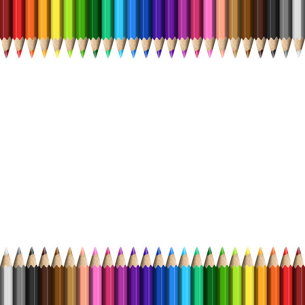 Rainbow Template Colorful Pencils