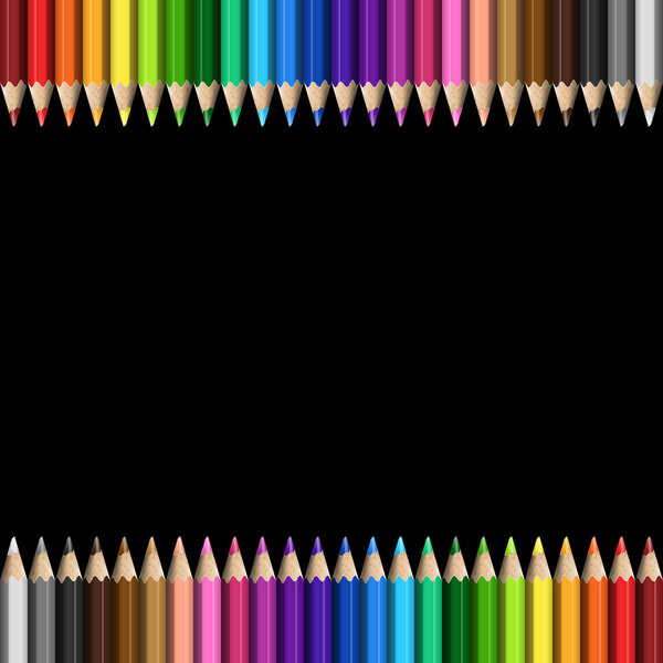 Rainbow Template Colorful Pencils