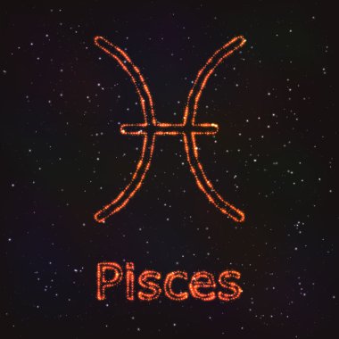 Astroloji parlayan sembol. Burç balık.