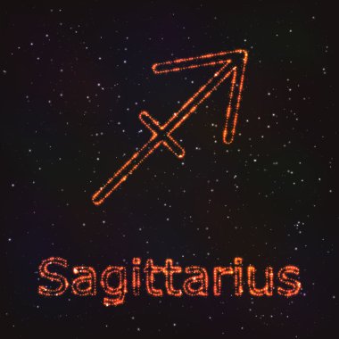 Astroloji parlayan sembol. Zodyak yay.