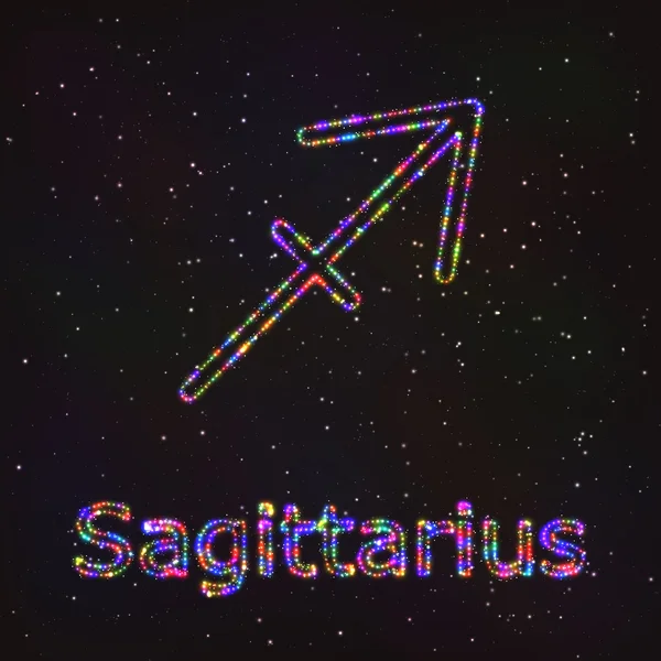 Astrology Shining Symbol. Zodiac Sagittarius. — Διανυσματικό Αρχείο